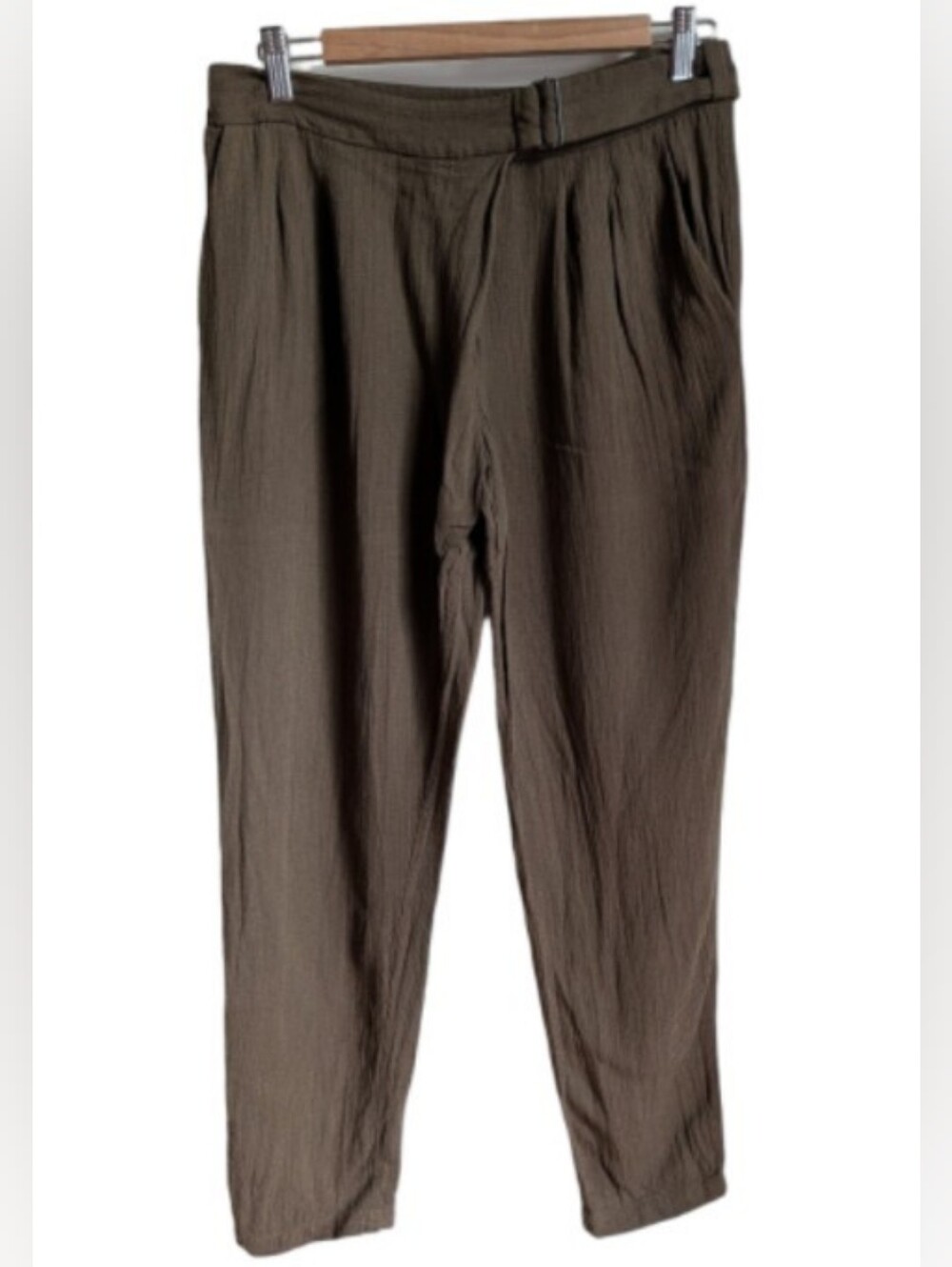 COMPTOIR Des COTONNIERS Olive French Lyocell  Tailored Casual Pants Size Small